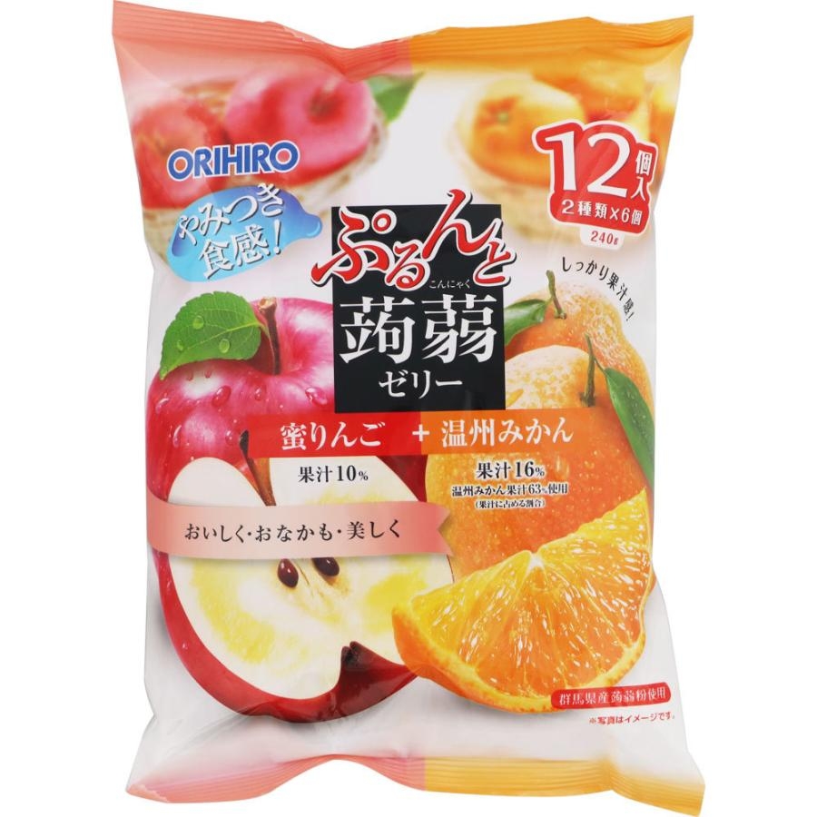 Thạch Orihiro mix vị táo Fuji đỏ và quýt Ôn Châu (20g x 12 cái) | tokyobaby .vn