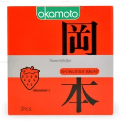 Bao cao su Okamoto Strawberry hộp 3 chiếc