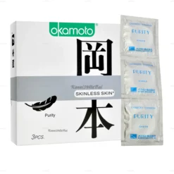 Bao cao su Okamoto Skinless Skin Purity không mùi tinh khiết hộp 3 chiếc