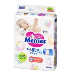 Bỉm Merries cộng miếng dán S70+6 (mẫu mới)