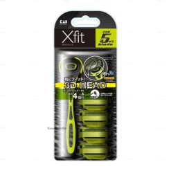 Set dao cạo râu 5 lưỡi kép Xfit KAI (1 thân, 4 lưỡi thay thế)