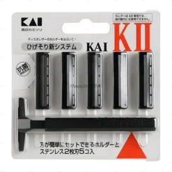 Set dao cạo râu 2 lưỡi kép KAI KAI (1 thân, 5 lưỡi)