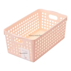 Giỏ đựng đồ Inomata rộng có tay cầm-hồng nhạt