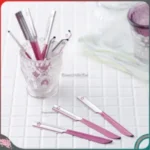 Set 10 dao cạo lông mày KAI màu hồng