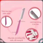 Set 10 dao cạo lông mày KAI màu hồng - Ảnh 2