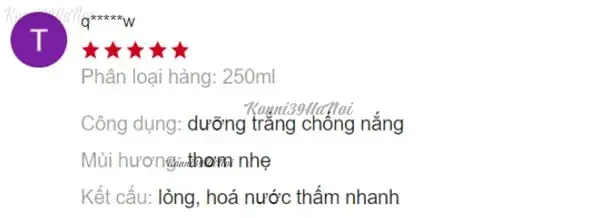 review dưỡng thể Hatomugi ban ngày