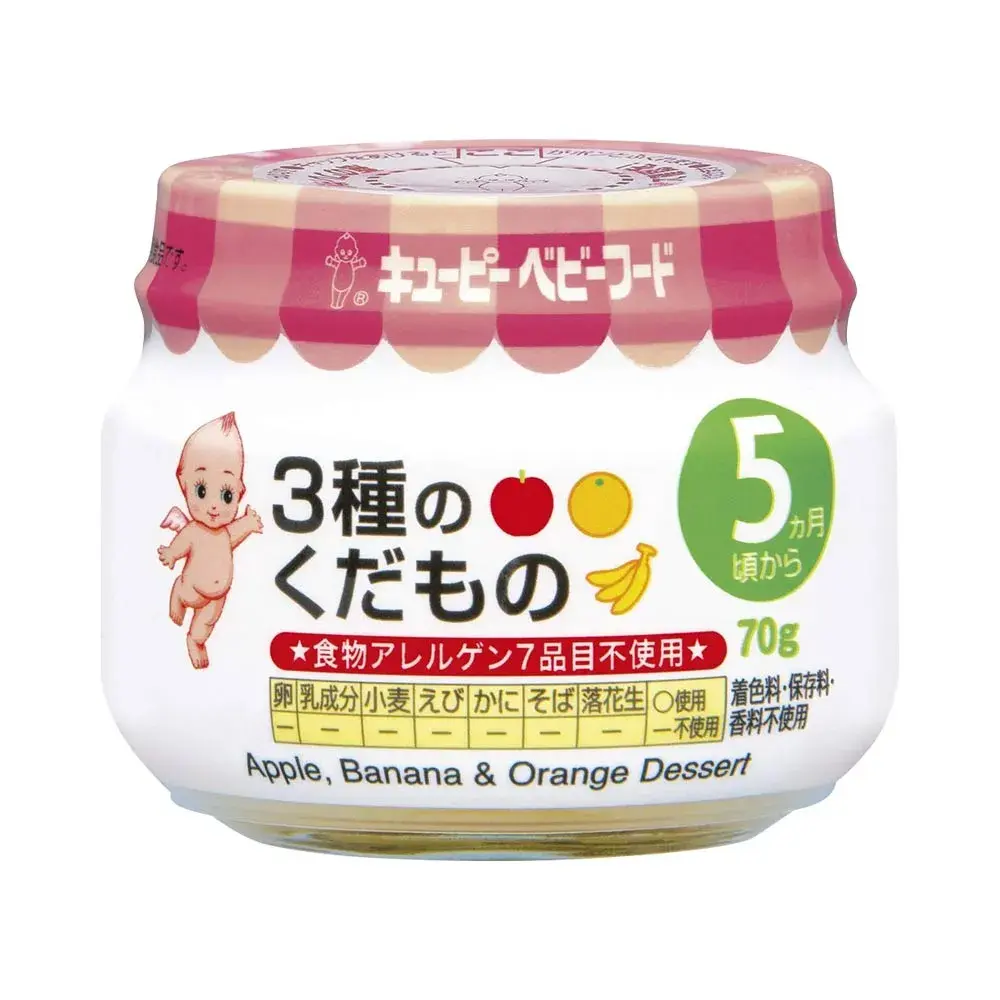 Trái cây nghiền ăn dặm táo, chuối, cam Kewpie 70g (Cho trẻ từ 5 tháng)