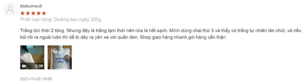 1bamnfqcbo Một bạn nhận xét rằng màu kem giúp bật tông tạm thời, tuy nhiên cần sử dụng một thời gian mới thấy rõ hiệu quả trắng tự nhiên.