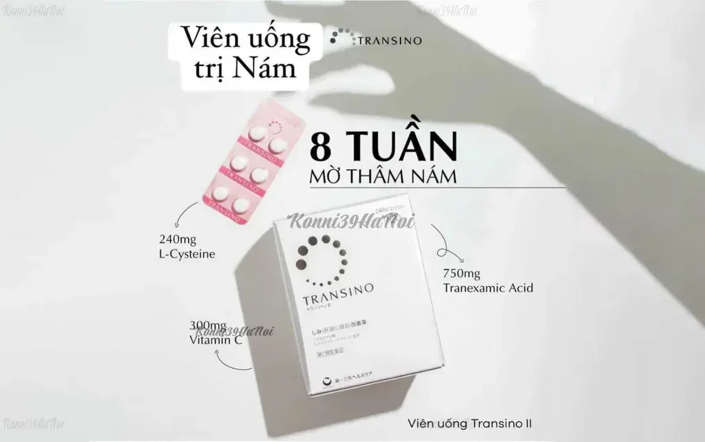 Nên uống transino trắng hay xanh để hỗ trợ ức chế melanin giúp da đều màu và giảm tình trạng thâm nám.