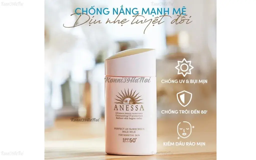 Kem chống nắng của Nhật Anessa Perfect UV Sunscreen Mild Milk.