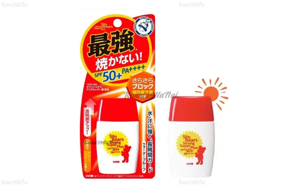 Kem chống nắng của Nhật Menturm Sun bears Strong Super Plus.