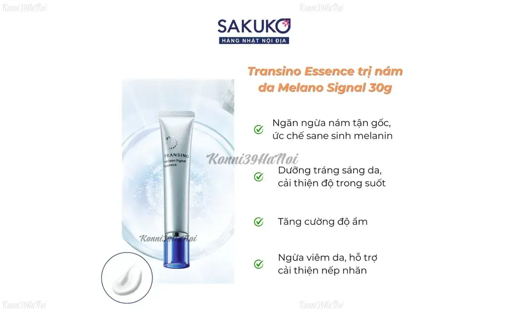 Kem trị nám của Nhật Transino Melano Signal Essence mang đến giải pháp toàn diện cho làn da gặp vấn đề về nám và tàn nhang