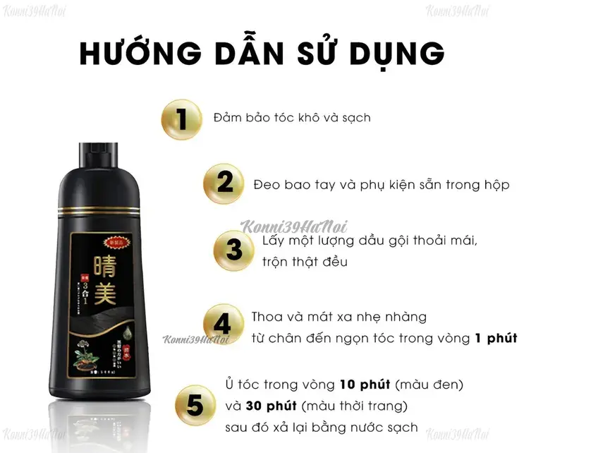 Phủ bạc tóc tiện lợi, nhanh chóng với dầu gội Nhật Bản Komi