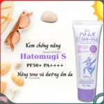 Kem chống nắng Kumano Yushi Reishiro Hatomugi SPF50 + PA ++++ nâng tông, dưỡng ẩm da 70g - Ảnh 3