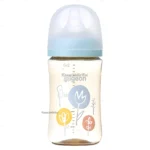 Bình sữa Pigeon cổ rộng 240ml - hình hoa (núm M)