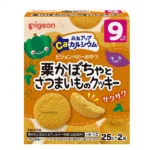 Bánh ăn dặm Pigeon cho bé từ 9 tháng tuổi hộp 25g x 2 - vị khoai lang và bí đỏ