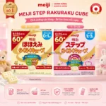 SPDD cho bé từ 1-3 tuổi Meiji Step rakuraku cube hộp 30 thanh