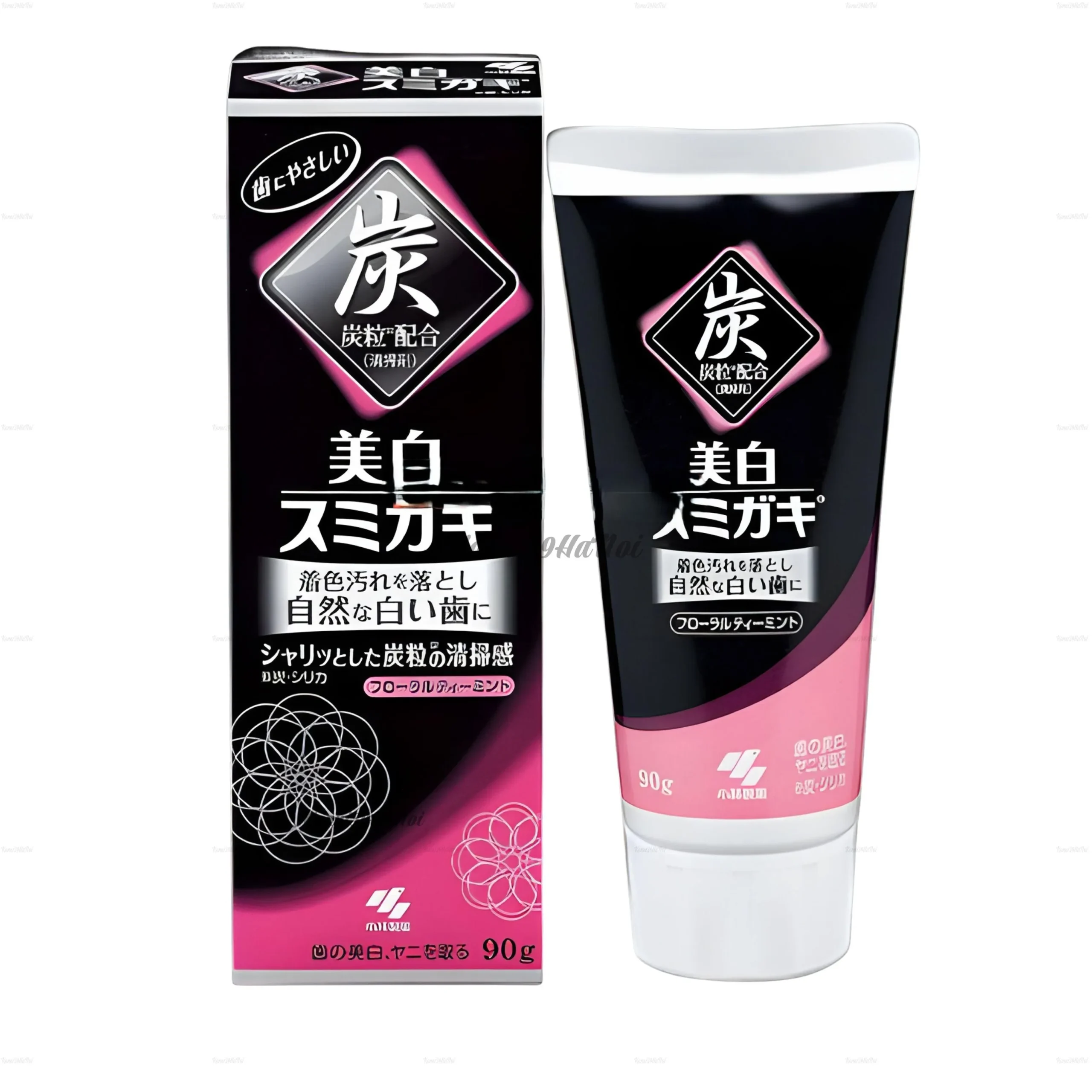 4987072036433-0 Kem đánh răng Kobayashi than hoạt tính làm trắng răng 90g - Ảnh 1
