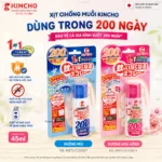 Xịt chống muỗi Kincho dùng trong 200 ngày 45ml - Hương hoa hồng (mẫu mới)