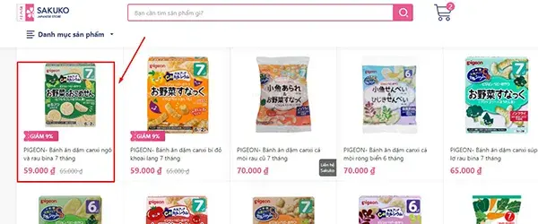 Cách đặt hàng trên website Sakuko bước 2 Cách đặt hàng trên website Sakuko bước 2