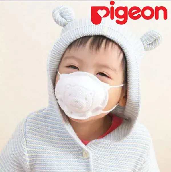 Khẩu trang gấu Pigeon dùng được cho bé từ 2 tuổi - 6 tuổi
