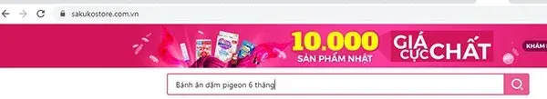 Cách đặt bánh gạo ăn dặm Pigeon bước 1
