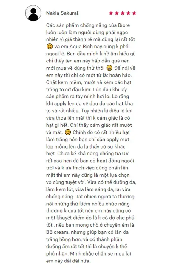 Khách hàng nhận xét sau khi sử dụng các sản phẩm của Biore