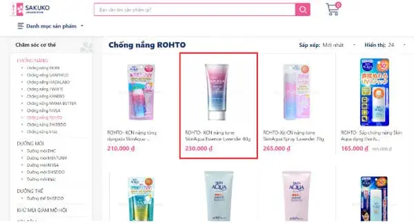 Mua kem chống nắng skin aqua bước 3