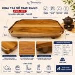 Khay trà bằng gỗ Kaiyo, kích thước 25x40cm - Chất lượng Nhật Bản