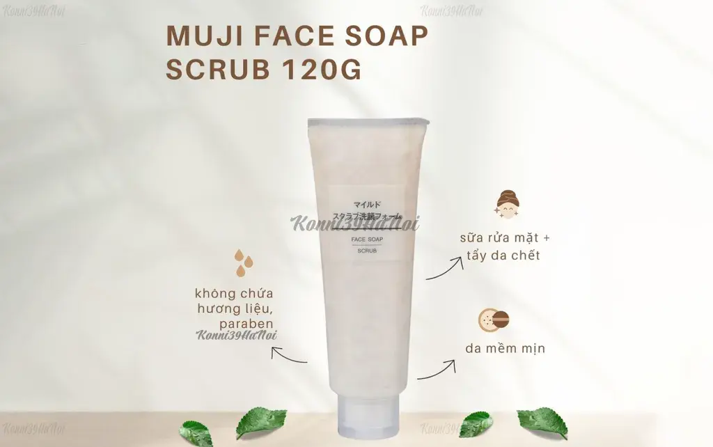 Sữa rửa mặt tẩy tế bào chết của Nhật Muji Face Soap Cleanser.