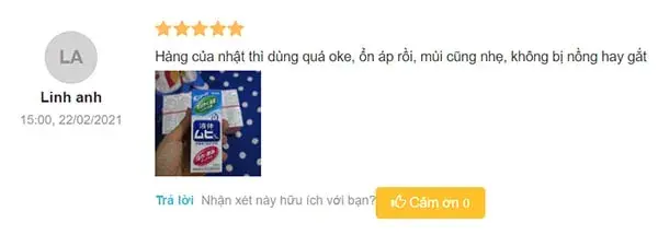 Người dùng nhận xét lăn muỗi Muhi dùng ổn, mùi nhẹ, không bị nồng hay gắt.