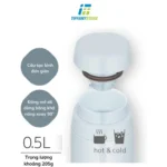 Bình giữ nhiệt Thermos 500ml thép không gỉ, giữ nhiệt bền ( Màu Đen - Trắng) - Ảnh 4