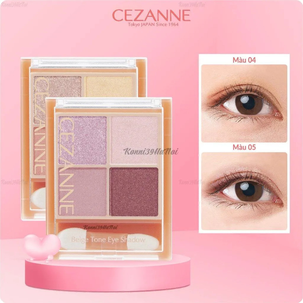 VAR-006602-0 Phấn mắt Cezanne Beige Tone Eyeshadow 4 ô 4.3g (2 màu) - Ảnh 1