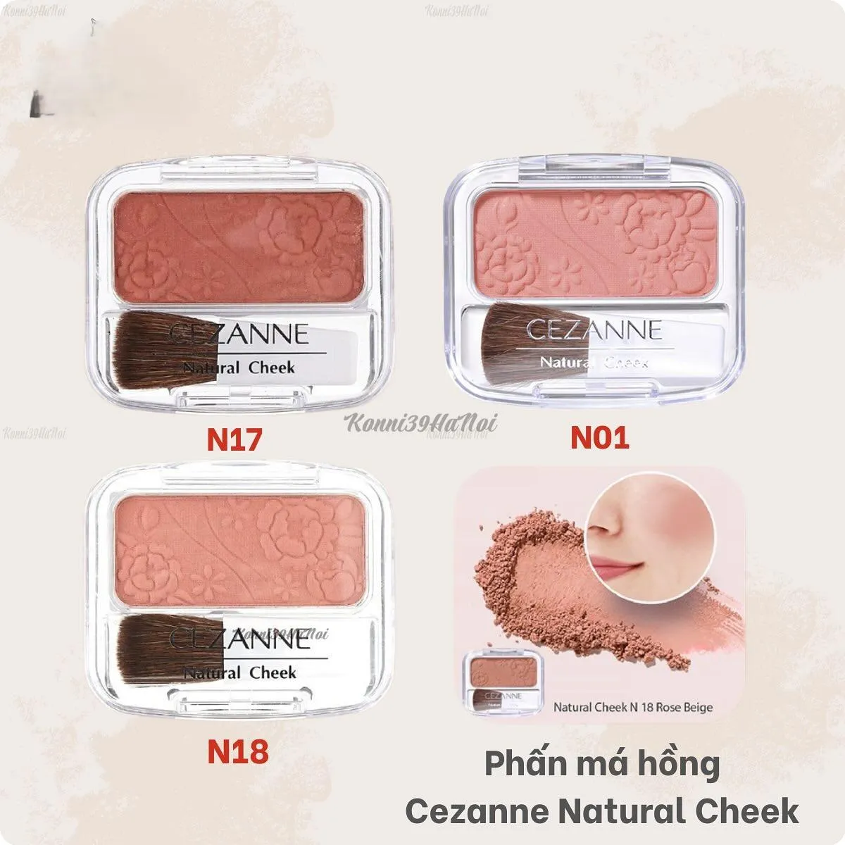 VAR-021942-0 Phấn má hồng Cezanne Nutural Cheek 4g (01 - Peach Pink) - Ảnh 1