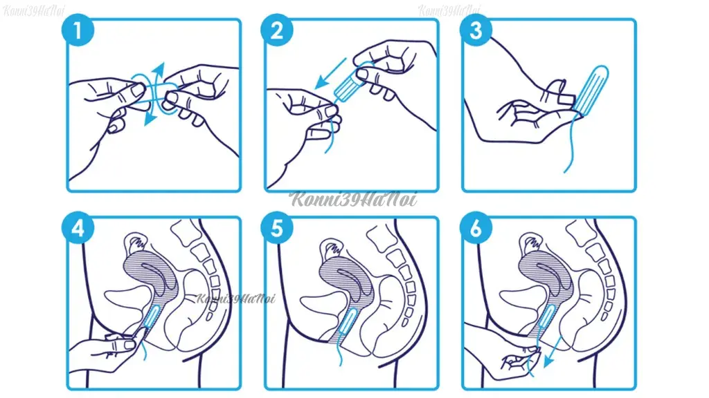 Cách cầm tampon chuẩn từ nhà sản xuất.
