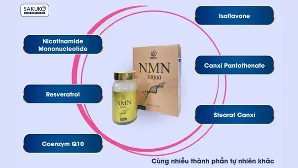 Thành phần của viên uống NMN 30000mg 120 viên
