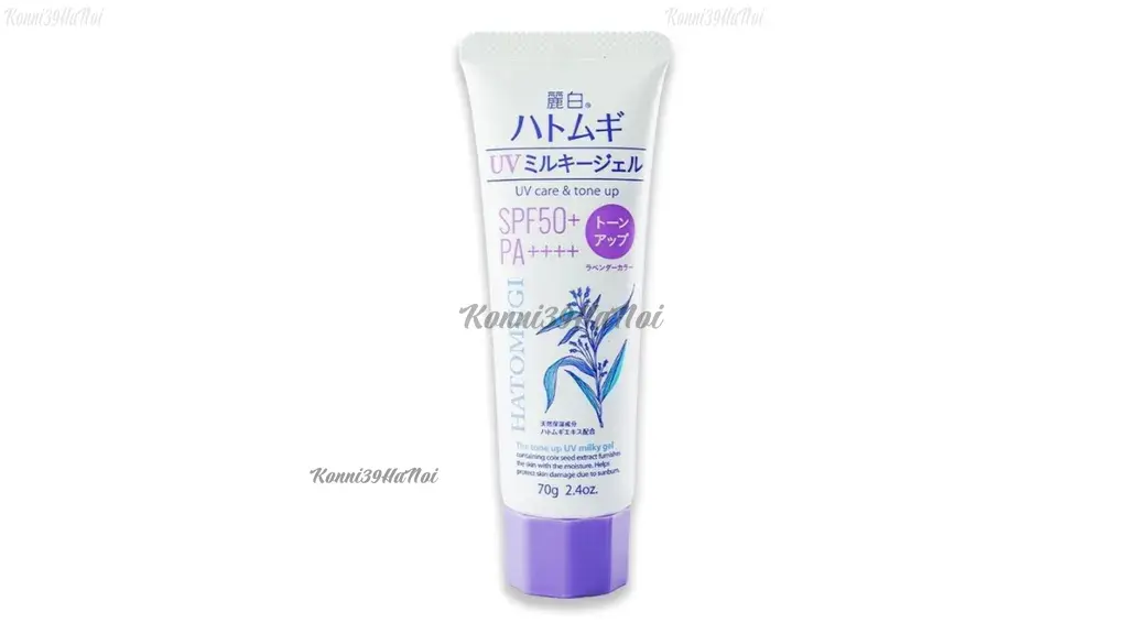 Gel chống nắng Hatomugi The Tone Up UV Milky Gel có chứa chiết xuất hạt ý dĩ  giúp cung cấp độ ẩm, nuôi dưỡng làn da sáng khỏe