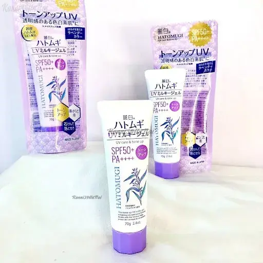 arx8b06bye Gel chống nắng hạt ý dĩ nâng tông Hatomugi The Tone Up UV Milky Gel có khả năng chống nắng tối ưu và công dụng nâng tông, che khuyết điểm hiệu quả