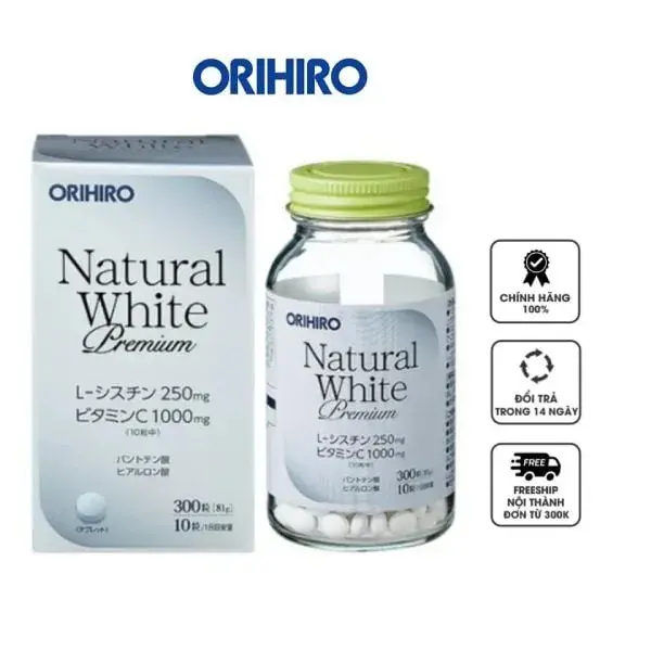 Viên uống trắng da Natural White Premium Orihiro Nhật Bản