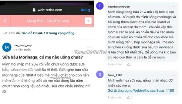 Tài khoản Thanhthanh9989 nhận xét sữa Morinaga có tốt không