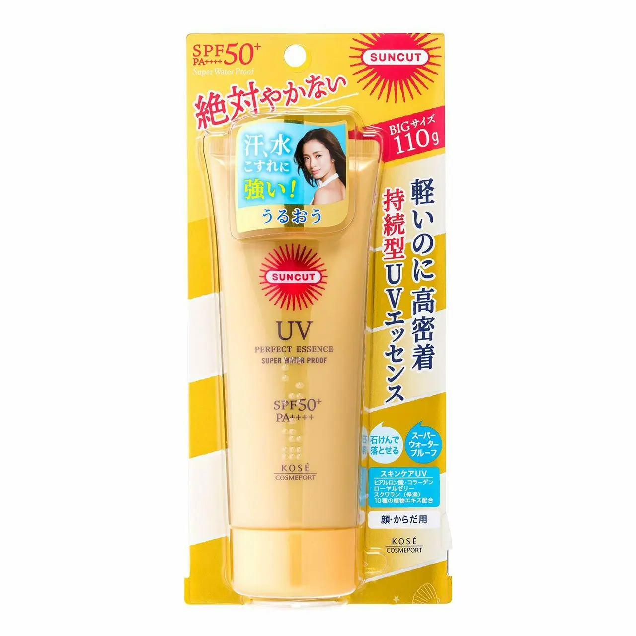 b2d0338eb7299ec642caef96bd67c49f Kem chống nắng không trôi Kose Suncut Perfect Essence SPF50+ PA++++ 110g - Nhật bản | Lazada.vn