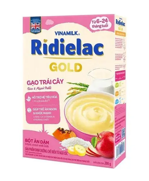 Bột ăn dặm Ridielac gạo trái cây chứa nhiều vitamin