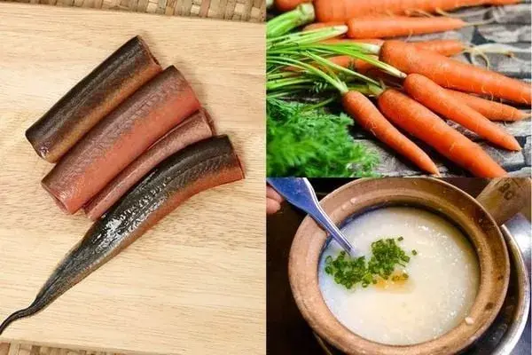 Cháo lươn cà rốt có vị thơm ngọt đặc trưng, giúp kích thích vị giác cho bé ăn ngon miệng