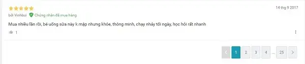 review sữa Morinaga số 0 trên trang thương mại điện tử