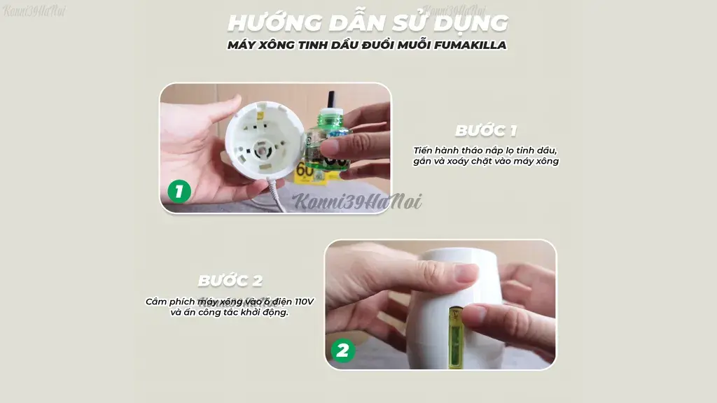 Cách sử dụng máy đuổi muỗi Vape Fumakila 60 ngày