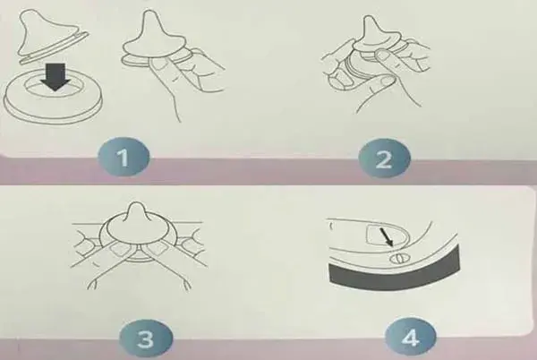 Cách lắp núm ty Pigeon cổ rộng