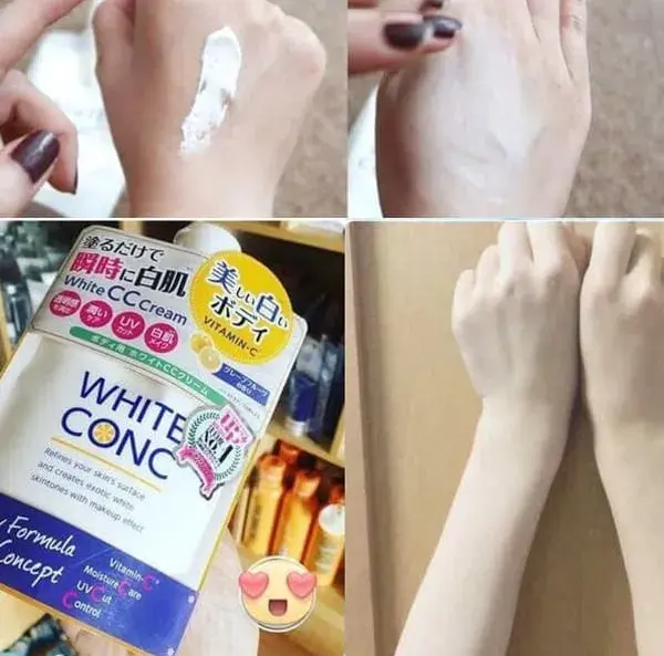 gmd050jvs5 Sữa dưỡng thể White Conc có kết cấu dạng kem lỏng khi bôi lên da