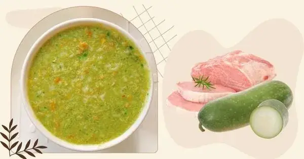 Cháo thịt heo bí đao có vị ngọt, thanh mát được nhiều bé yêu thích