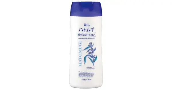 Sữa dưỡng thể Hatomugi chứa thành phần nổi bật là chiết xuất hạt ý dĩ, có công dụng dưỡng ẩm cao.