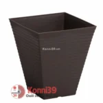 Chậu trồng cây, hoa Yamada vuông - nâu - Ảnh 2